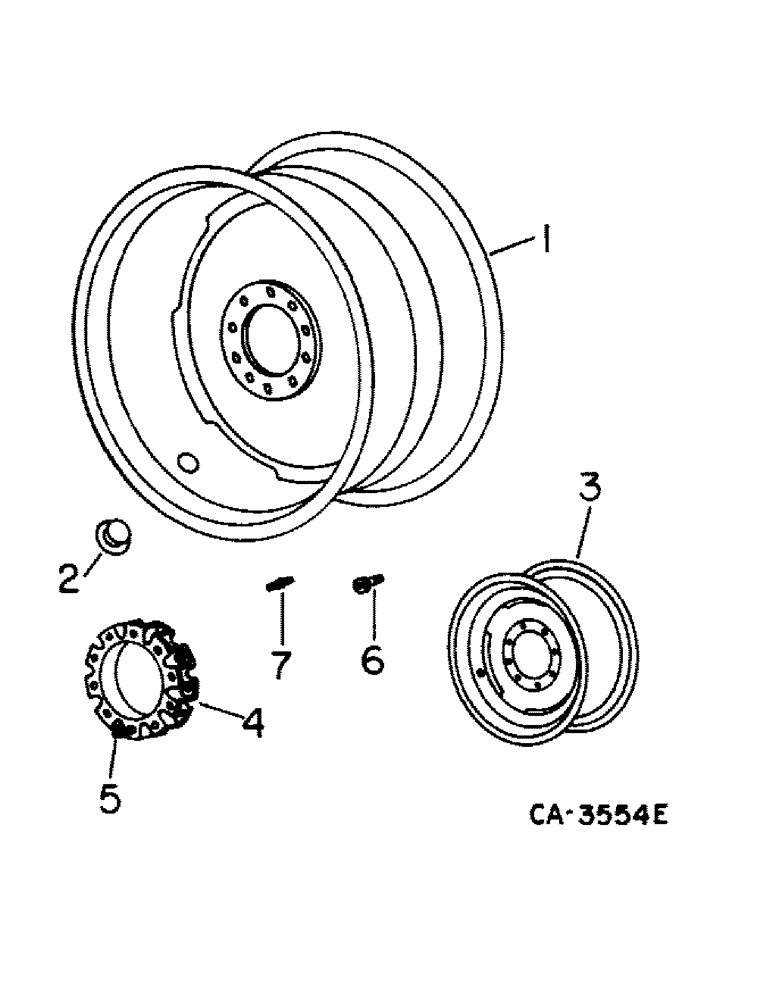 Схема запчастей Case IH 1420 - (15-01) - WHEEL AND TRACTION, MAIN AND STEERING WHEEL RIMS AND DISC Wheels & Traction