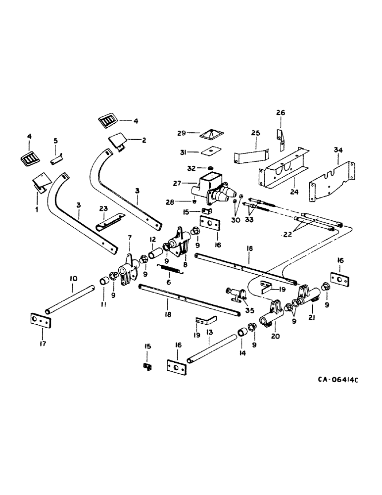 Схема запчастей Case IH 1440 - (04-03) - BRAKE, MASTER BRAKE CONTROLS, S/N 20848 AND ABOVE (5.1) - BRAKES