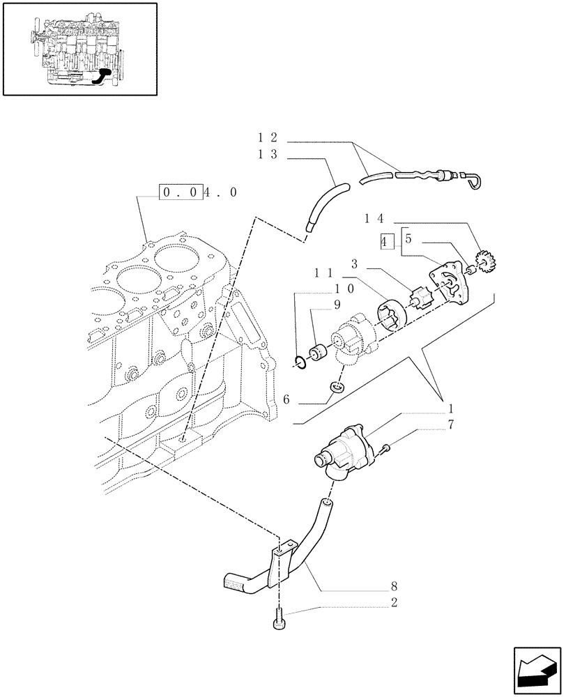 Схема запчастей Case IH MXM120 - (0.30.0) - PUMP, ENGINE OIL (01) - ENGINE