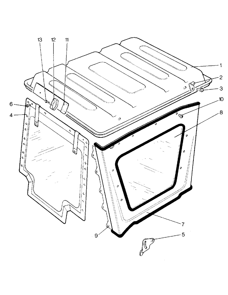 Схема запчастей Case IH 996 - (L15-1) - CHASSIS, ROOF, SIDE PANELS AND REAR CURTAIN, METAL CLAD DB WEATHERFRAME, 990, 995, 996 (12) - CHASSIS