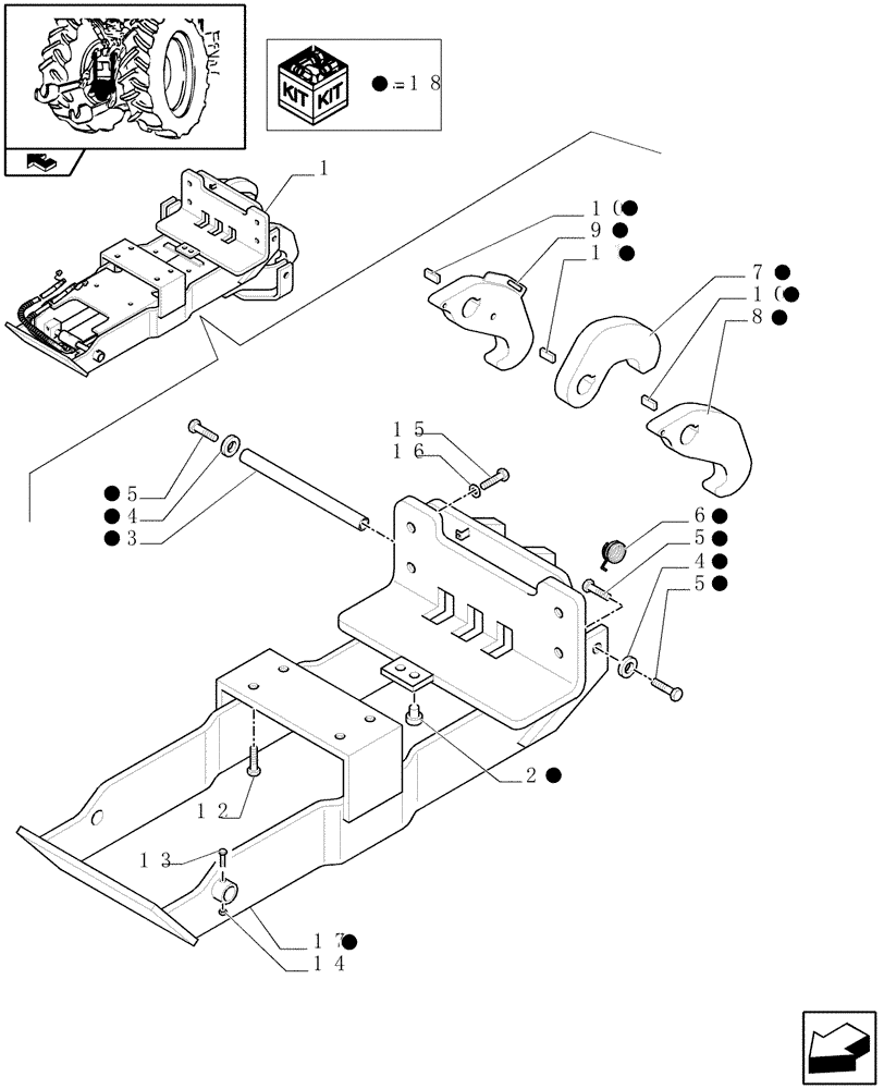 Схема запчастей Case IH PUMA 210 - (1.89.3/ A[01]) - HYDRAULIC AUTO PICK-UP HITCH WITH DRAWBAR - BREAKDOWN (09) - IMPLEMENT LIFT