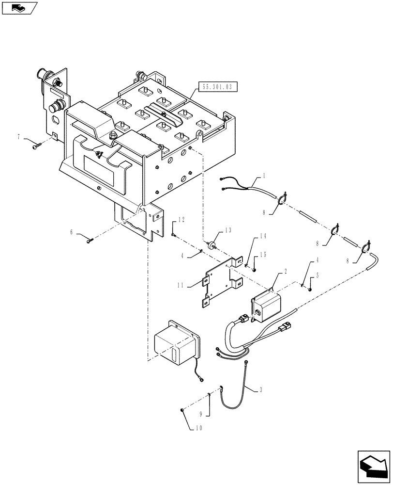 Схема запчастей Case IH QUADTRAC 500 - (55.986.02) - BATTERY EQUALIZER/CONVERTER - QUADTRAC (55) - ELECTRICAL SYSTEMS