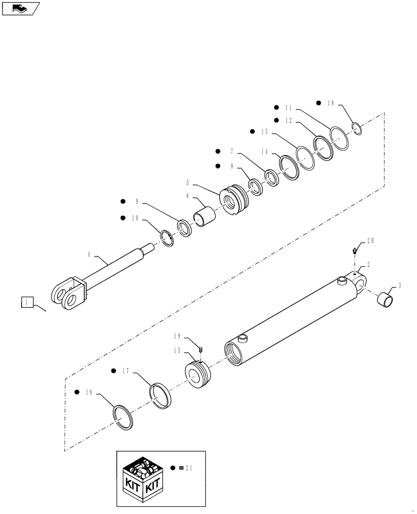 Схема запчастей Case IH QUADTRAC 500 - (35.116.01) - CYLINDER ASSY - THREE POINT HITCH (35) - HYDRAULIC SYSTEMS