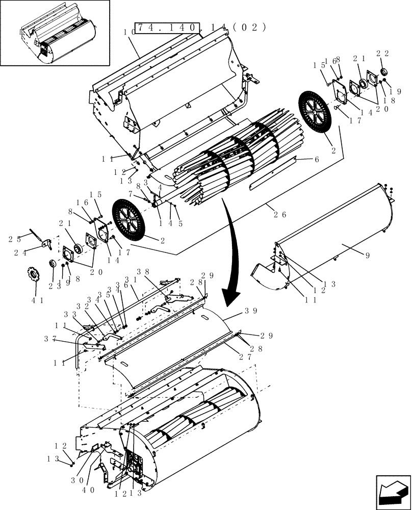 Схема запчастей Case IH 7230 - (74.130.01[01]) - CLEANING FAN (74) - CLEANING