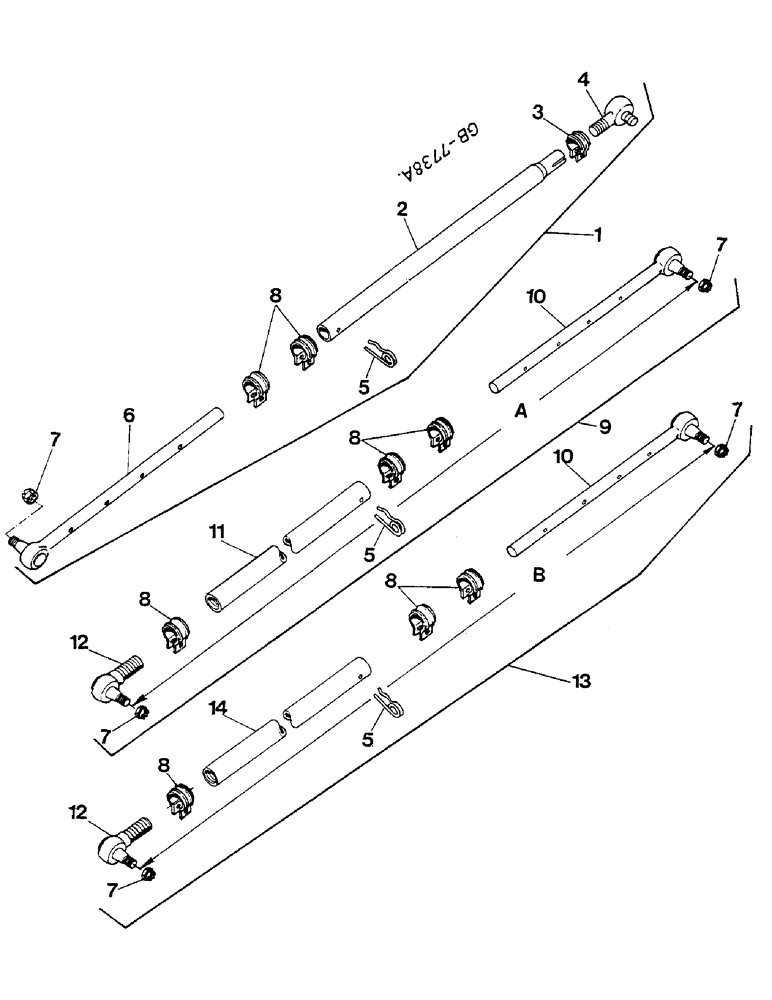 Схема запчастей Case IH 833 - (14-14) - TIE ROD Suspension