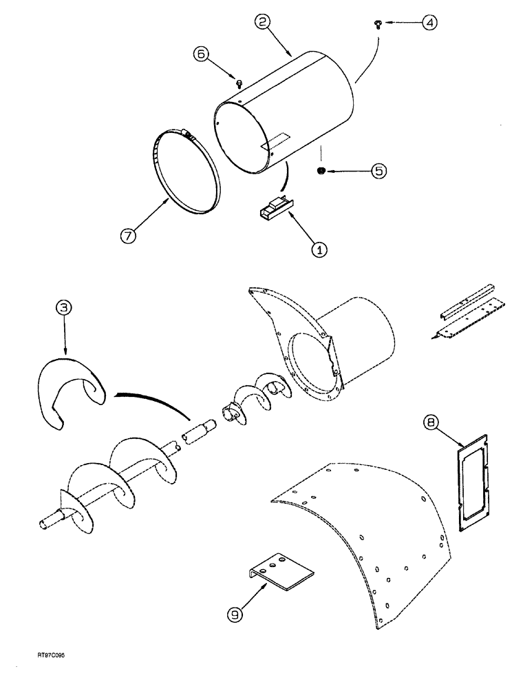 Схема запчастей Case IH AFS - (02-22) - MOISTURE SENSOR AND MOUNTING - HORIZONTAL DELIVERY (1644, 1666, 2144, 2344, 2166 AND 2366 COMBINES) (55) - ELECTRICAL SYSTEMS