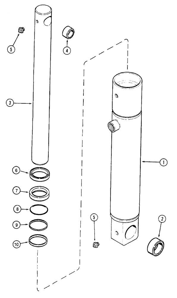 Схема запчастей Case IH 7230 - (8-036) - HITCH CYLINDER ASSEMBLY, 1-3/4 INCH (08) - HYDRAULICS