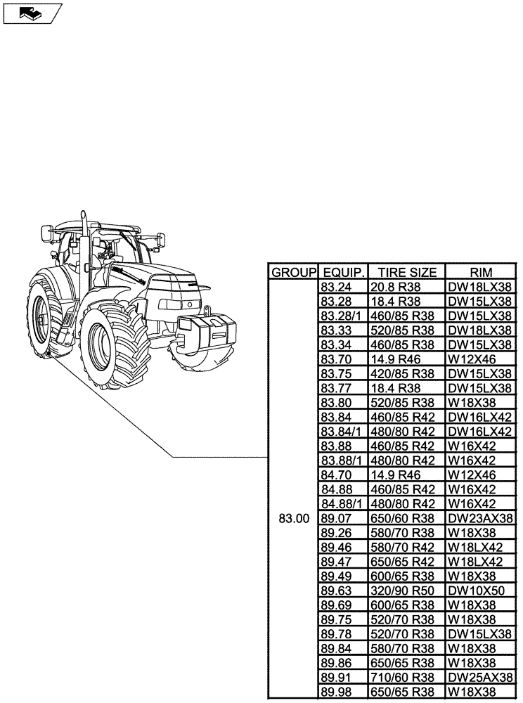 Схема запчастей Case IH PUMA 140 - (SEC. 11[02]) - WHEELS / TRACKS - REAR (00) - GENERAL