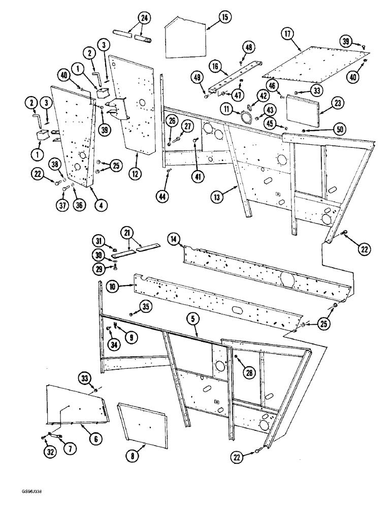 Схема запчастей Case IH 1660 - (9H-04) - SEPARATOR DOORS, SIDES AND SUPPORTS, WITH ROCK TRAP (12) - CHASSIS