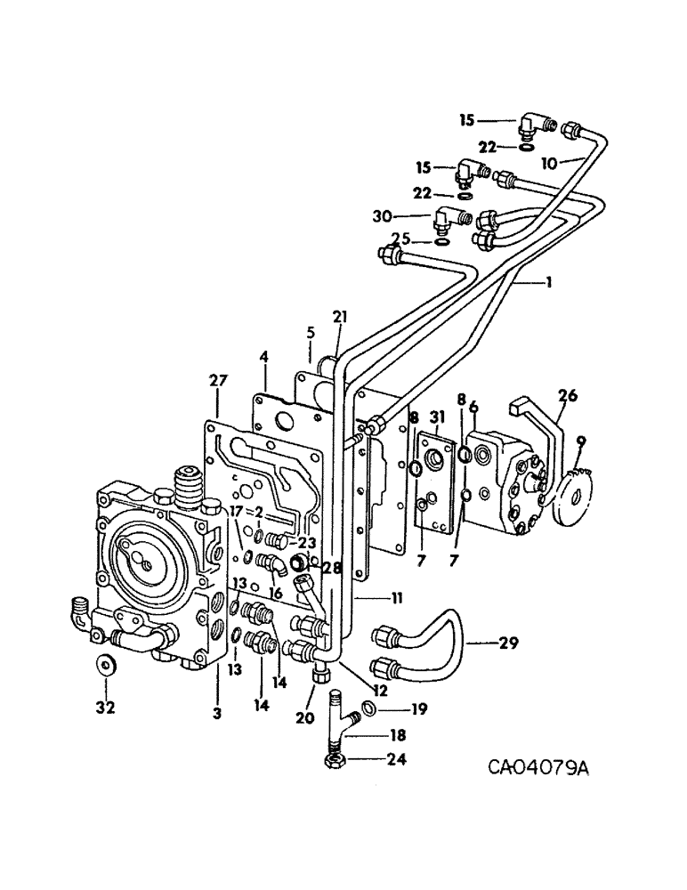 Схема запчастей Case IH 464 - (10-01) - HYDRAULICS, HYDRAULIC POWER SUPPLY & MULTIPLE CONTROL VALVE (07) - HYDRAULICS