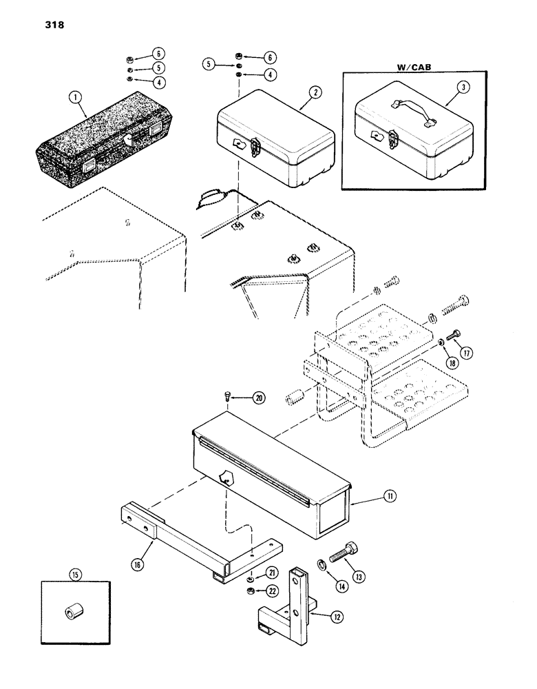 Схема запчастей Case IH 870 - (318) - TOOL BOX (09) - CHASSIS/ATTACHMENTS