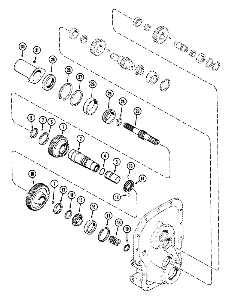 Схема запчастей Case IH 2090 - (6-318) - PTO OUTPUT SHAFT, DUAL SPEED, 540 - 1000 RPM (06) - POWER TRAIN