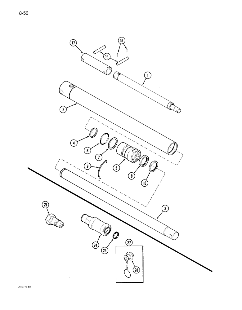 Схема запчастей Case IH 1640 - (8-050) - HEADER LIFT CYLINDER (07) - HYDRAULICS