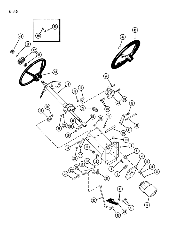 Схема запчастей Case IH 2094 - (5-110) - ADJUSTABLE STEERING COLUMN (05) - STEERING