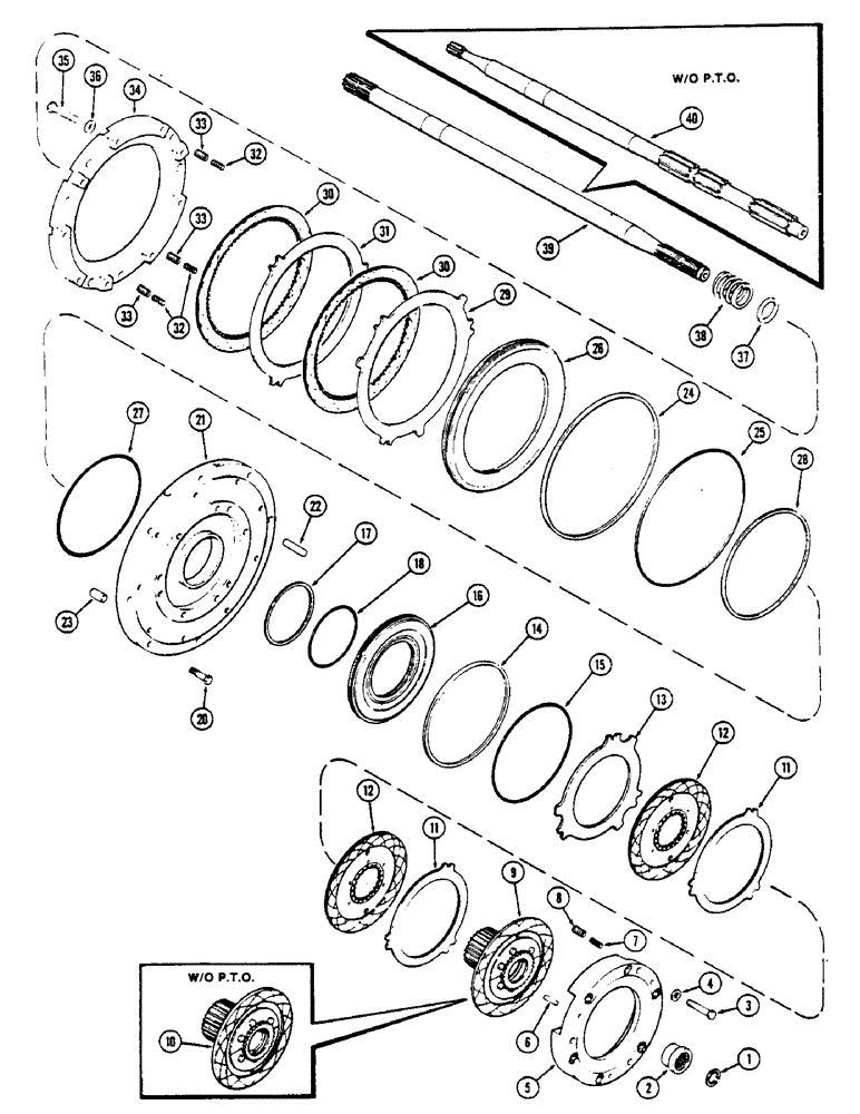 Схема запчастей Case IH 2670 - (206) - CLUTCH, (C-1) AND (C-4) CLUTCHES, FIRST USED TRANSMISSION SERIAL NUMBER 10053441 (06) - POWER TRAIN