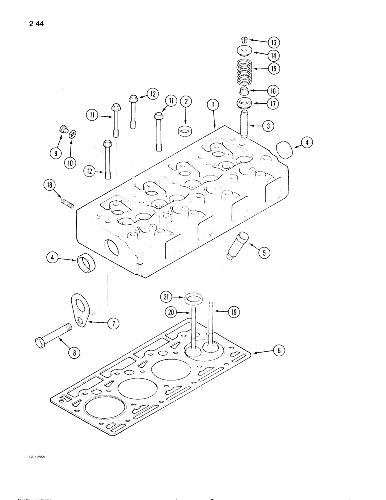 Схема запчастей Case IH 595 - (2-44) - CYLINDER HEAD (02) - ENGINE