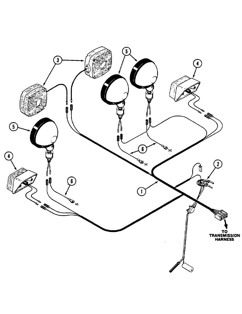 Схема запчастей Case IH 2290 - (4-096) - REAR LIGHT HARNESS, PRIOR TO P.I.N. 8841101 (04) - ELECTRICAL SYSTEMS