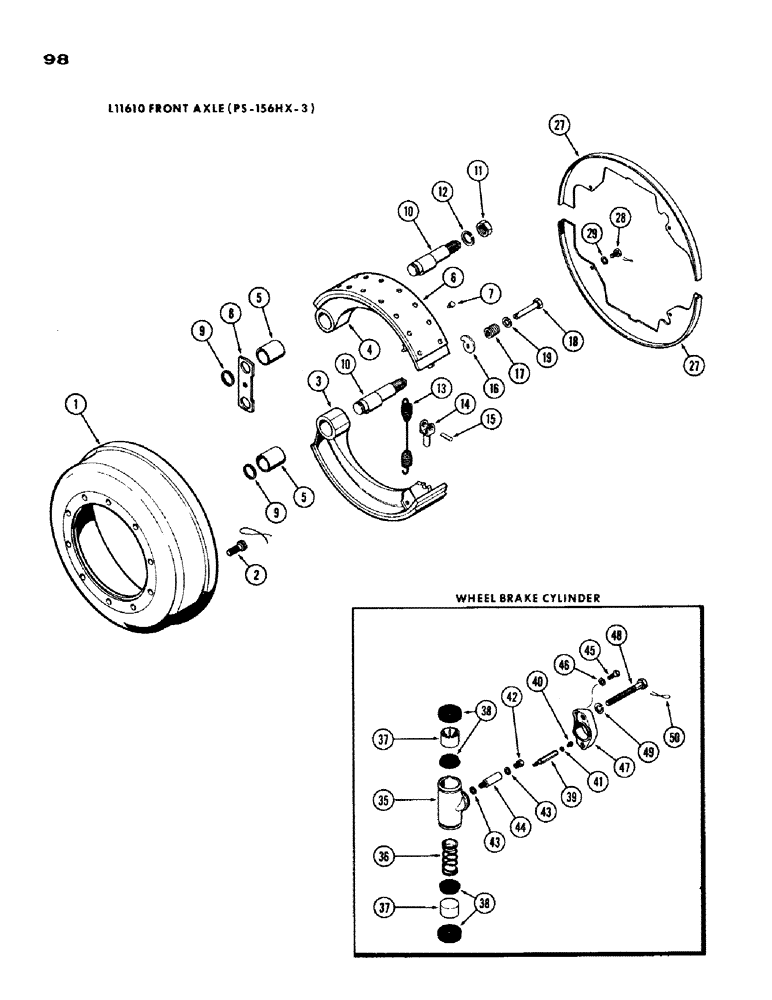 Схема запчастей Case IH 1200 - (098) - L11610 BRONT AXLE BRAKE (06) - POWER TRAIN