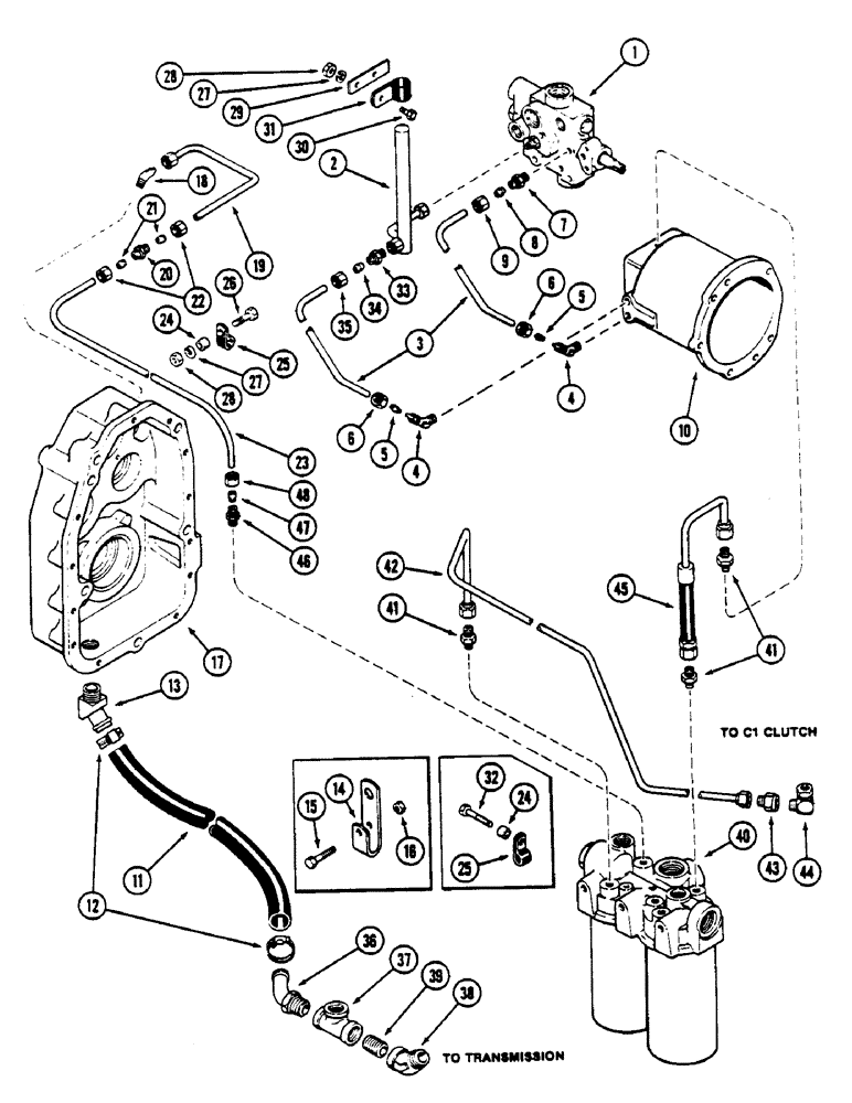 Схема запчастей Case IH 4690 - (8-240) - PTO HYDRAULICS AND LUBE TUBES, P.I.N. 8860450 AND AFTER (08) - HYDRAULICS