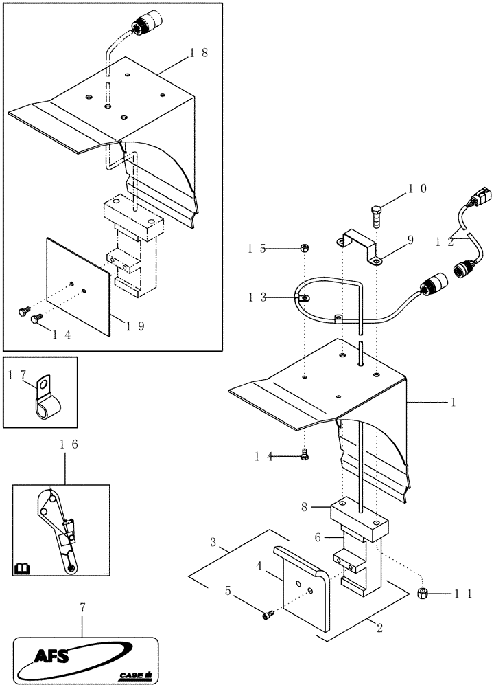 Схема запчастей Case IH 2388 - (09D-04) - GRAIN ELEVATOR HEAD, INCLINED - AFS FLOW SENSOR (16) - GRAIN ELEVATORS & AUGERS