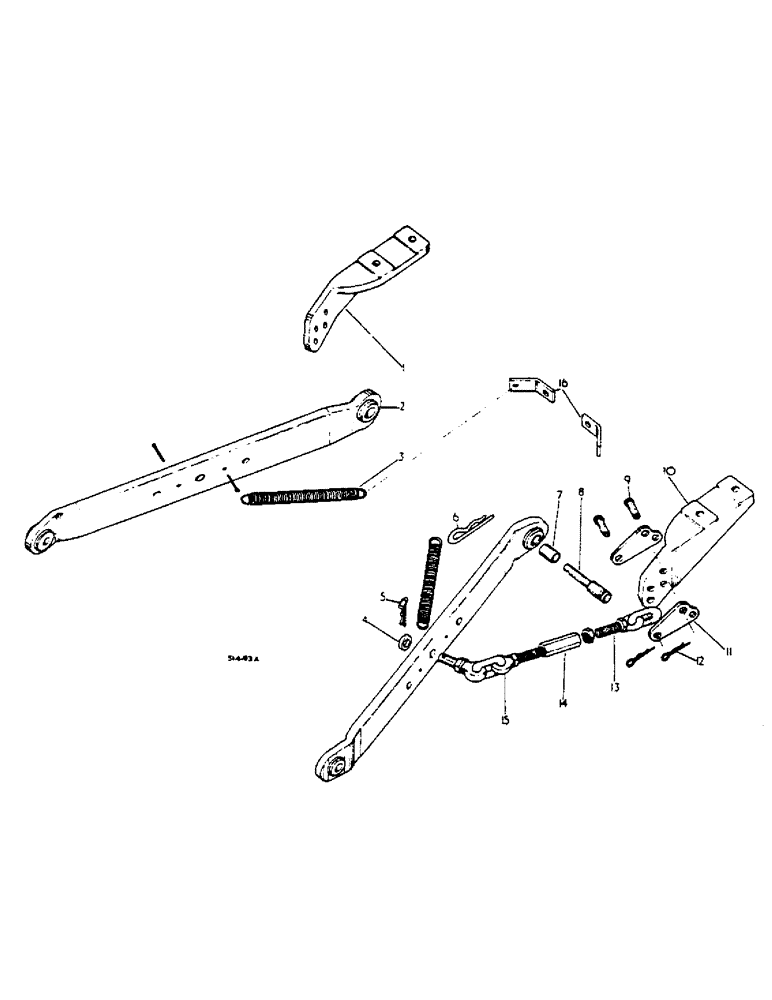 Схема запчастей Case IH 2400 - (09-08) - THREE POINT HITCH, LOWER LINKS, WITH OUTSIDE CHECK CHAINS (12) - FRAME