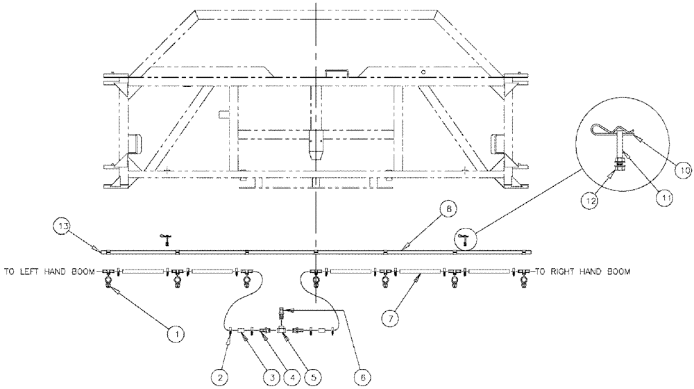 Схема запчастей Case IH 3185 - (09-043) - 75 CENTER, 20" ON, DUAL WILGER Liquid Plumbing