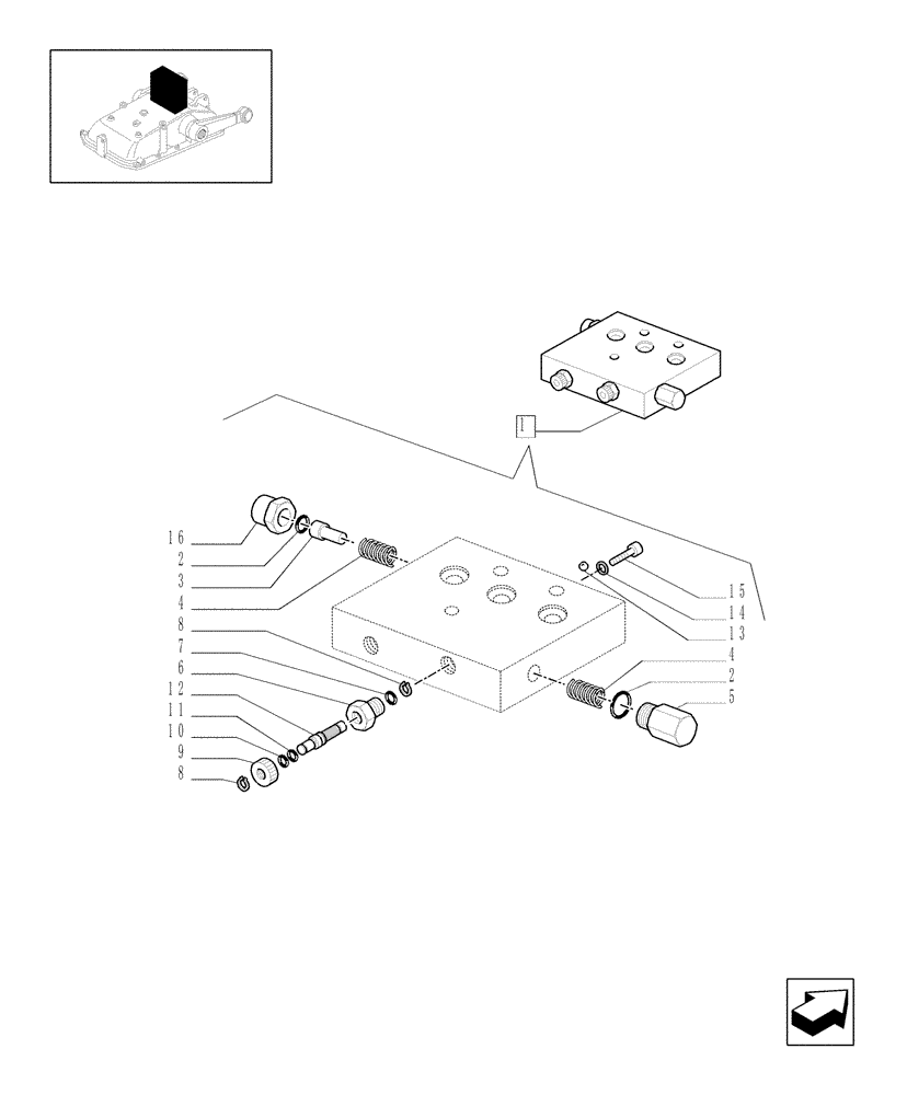 Схема запчастей Case IH JX1095N - (1.82.7/09A) - DOUBLE FLOW DIVIDER - BREAKDOWN - C5484 (07) - HYDRAULIC SYSTEM