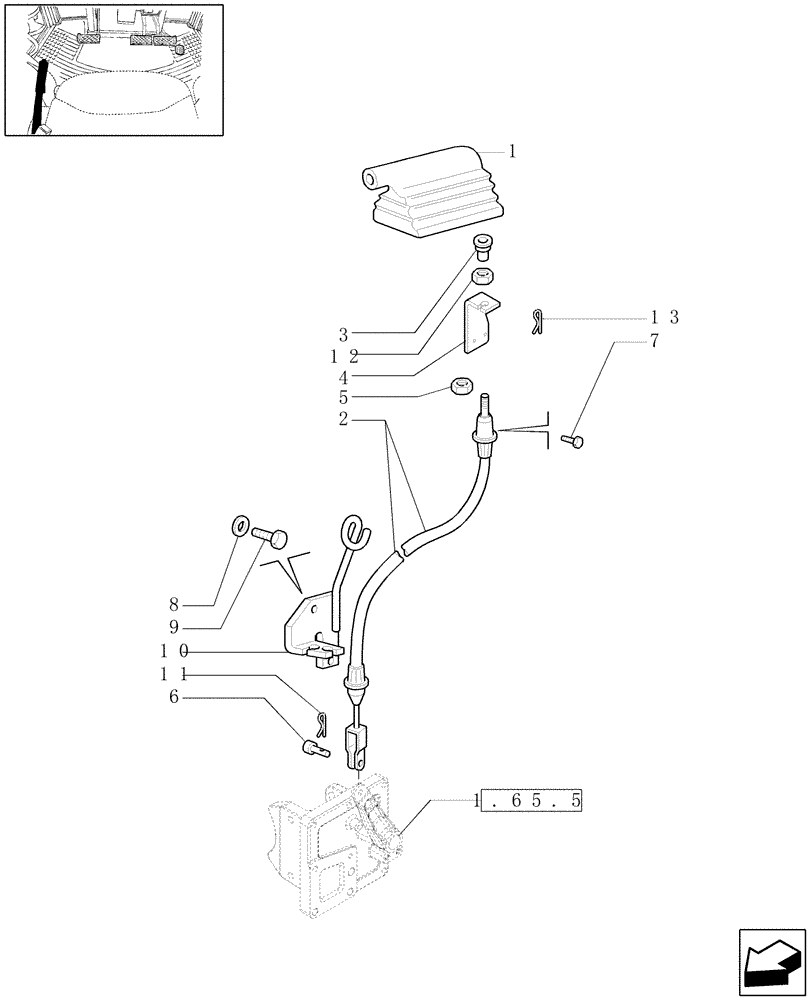 Схема запчастей Case IH PUMA 195 - (1.95.1) - HANDBRAKE CONTROL (10) - OPERATORS PLATFORM/CAB