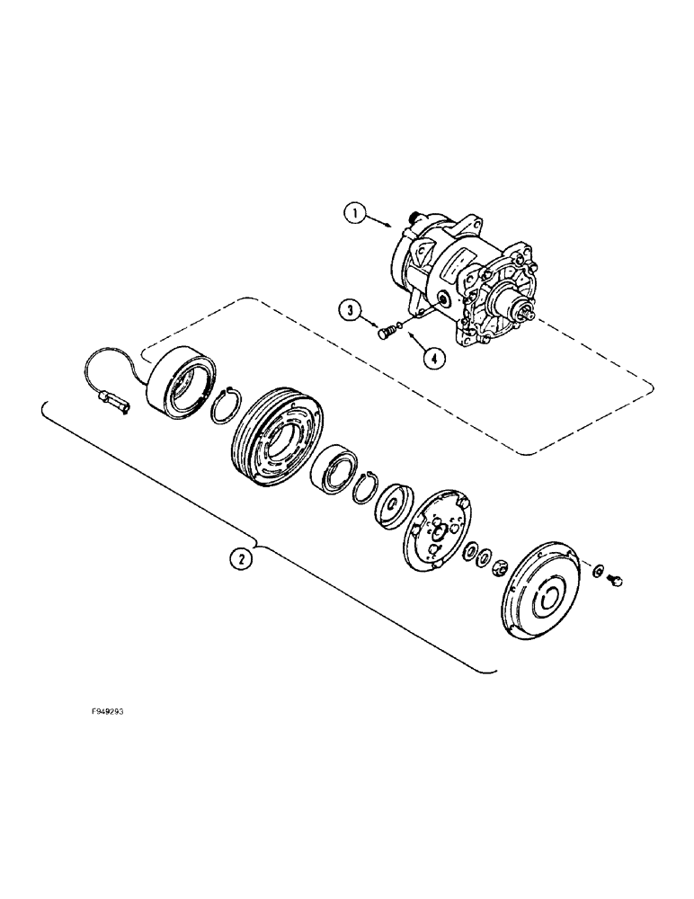 Схема запчастей Case IH 9310 - (9-098) - CAB AIR CONDITIONING, COMPRESSOR ASSEMBLY (09) - CHASSIS/ATTACHMENTS