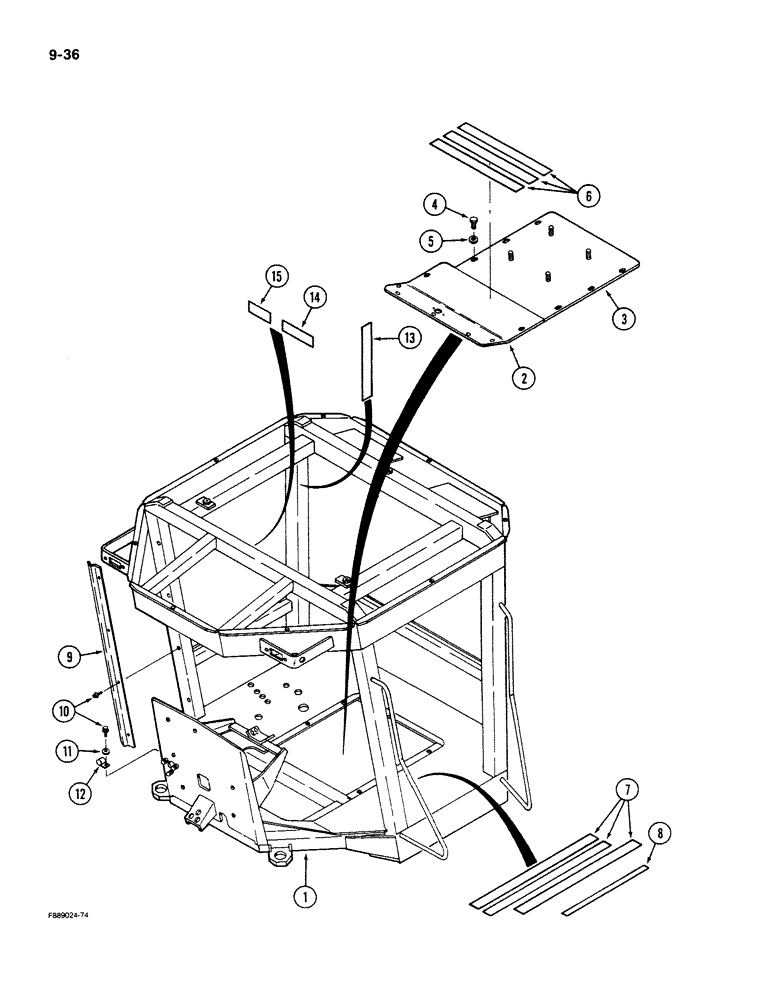 Схема запчастей Case IH 9270 - (9-36) - ROPS FLOOR PLATES (09) - CHASSIS/ATTACHMENTS