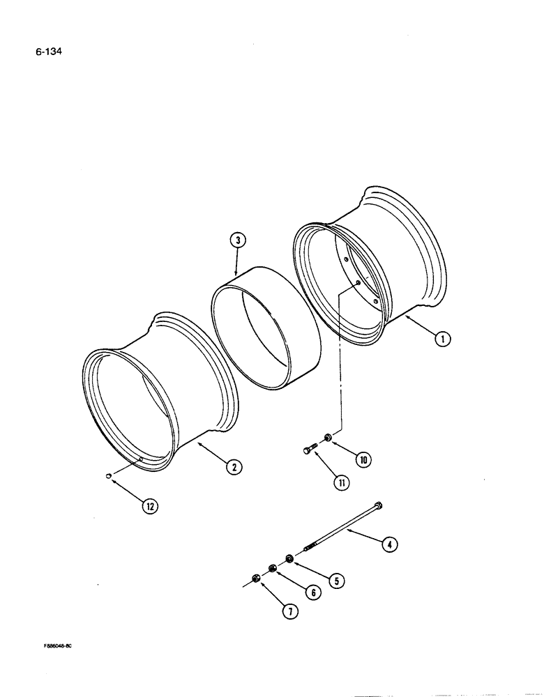 Схема запчастей Case IH 9280 - (6-134) - WHEELS WITH SPACER BAND DUALS (06) - POWER TRAIN