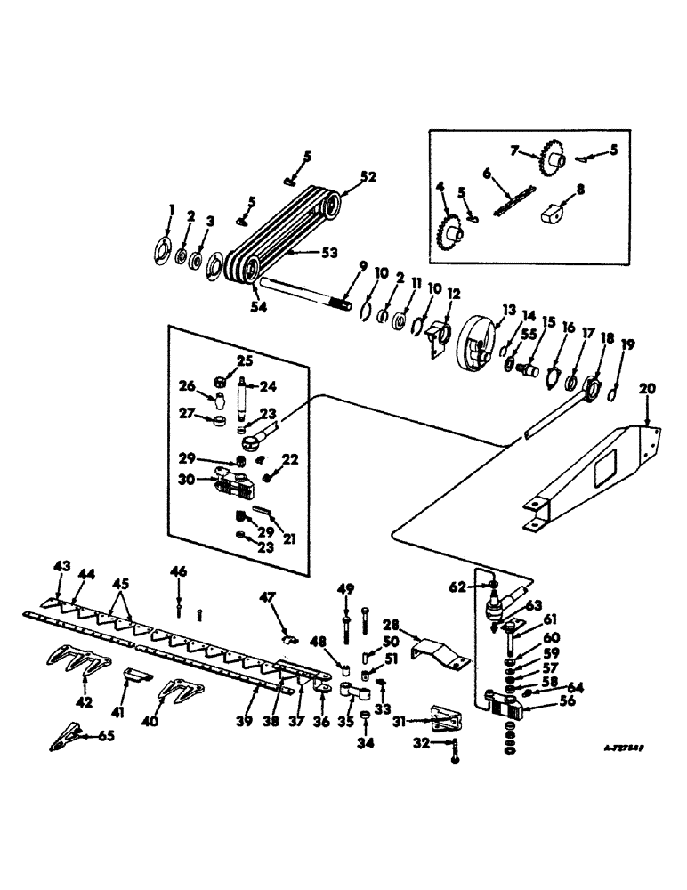 Схема запчастей Case IH 403 - (017) - KNIFE AND KNIFE DRIVE, GRAIN LIFTERS ATTACHMENT (58) - ATTACHMENTS/HEADERS