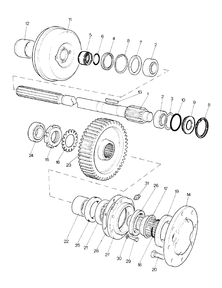 Схема запчастей Case IH 1390 - (E-03) - FINAL DRIVE REDUCTION GEARS AND SHAFTS (05) - REAR AXLE