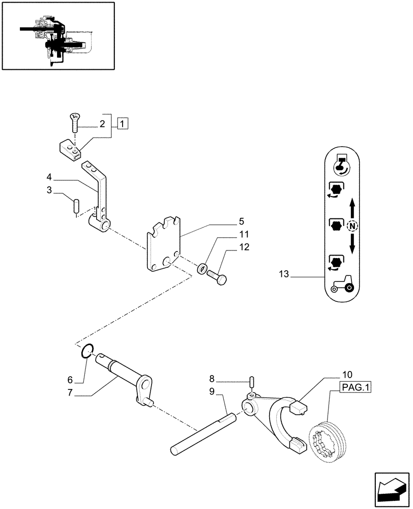 Схема запчастей Case IH JX1060C - (1.80.1/07[02]) - (VAR.020) POWER TAKE-OFF 540/540E RPM WITH GROUND SPEED FOR ADIC (07) - HYDRAULIC SYSTEM