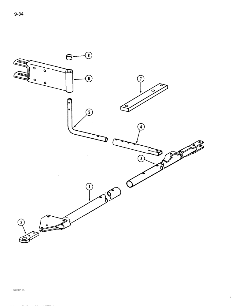 Схема запчастей Case IH 770 - (9-34) - TANDEM HITCH ATTACHMENT 