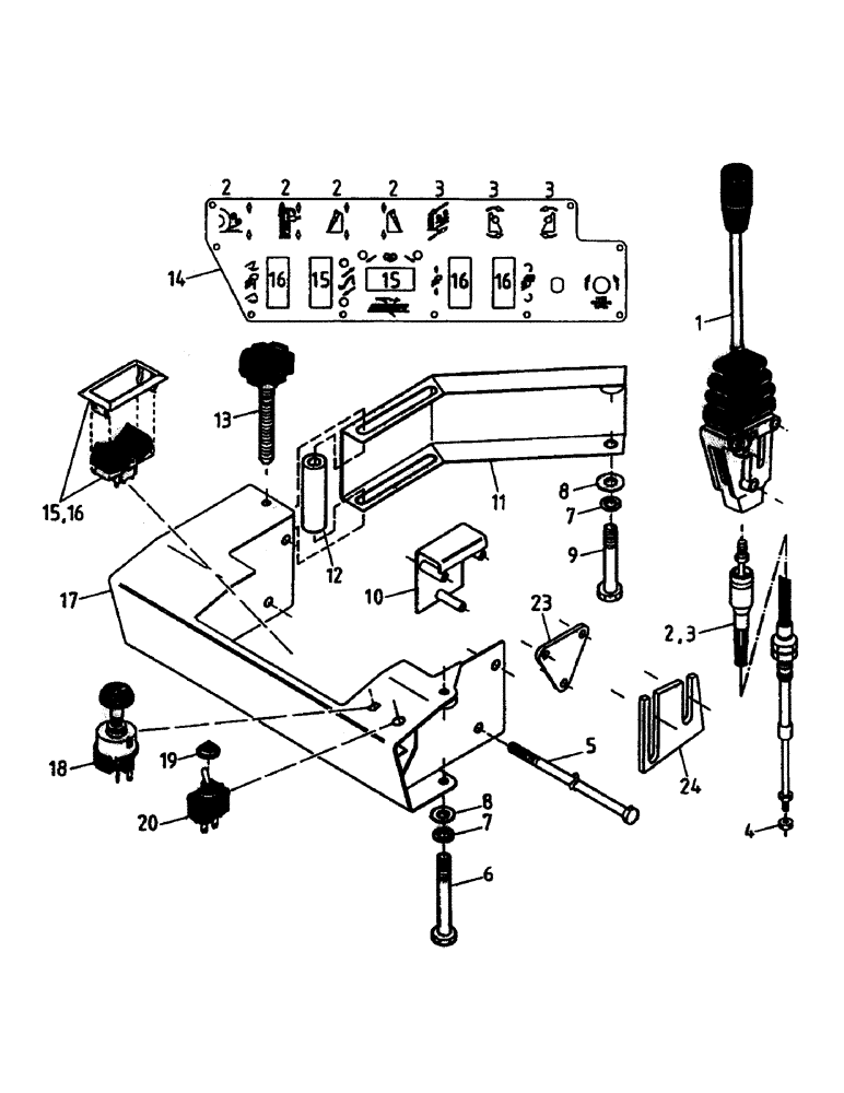 Схема запчастей Case IH 7700 - (A11-07) - MECHANICAL CABIN CONTROLS Mainframe & Functioning Components