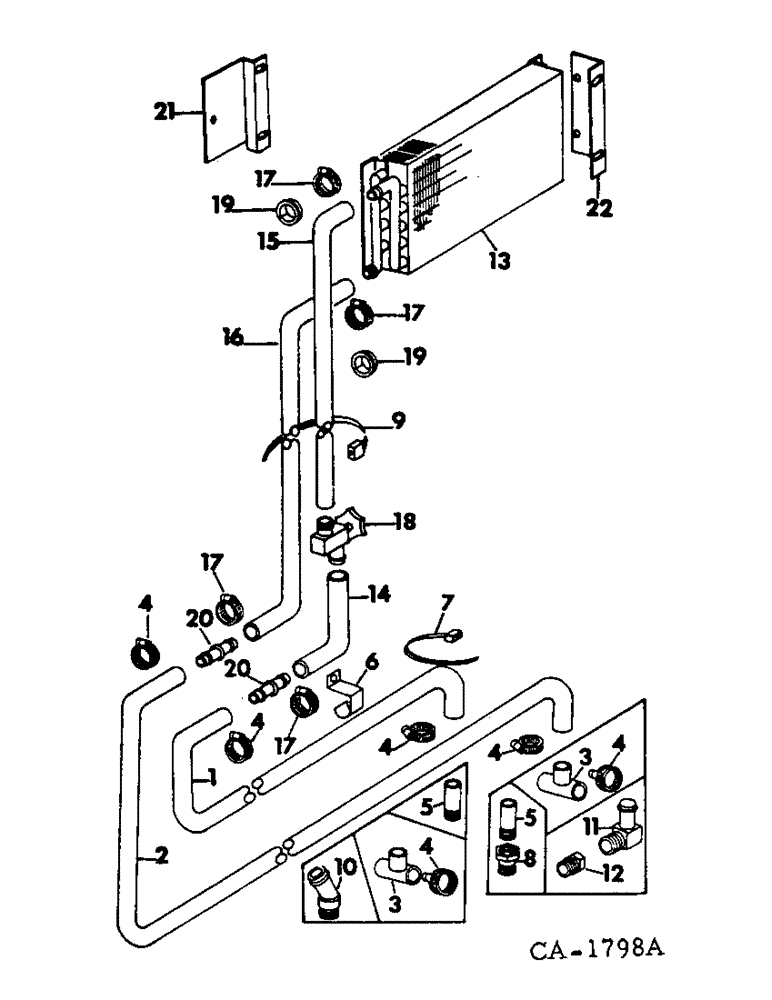 Схема запчастей Case IH 815 - (N-17) - PARTS, ACCESSORIES AND ATTACHMENTS, OPERATORS CAB HEATER SERIAL NO. 3452 AND ABOVE Accessories & Attachments