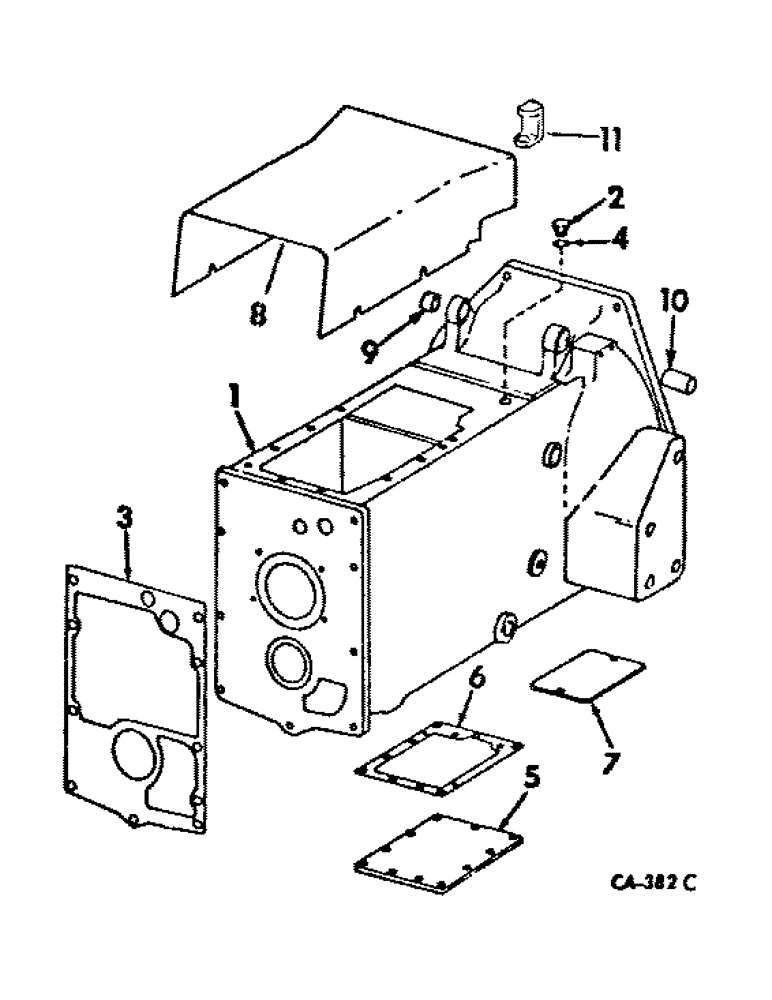 Схема запчастей Case IH 464 - (07-01) - DRIVE TRAIN, CLUTCH HOUSING AND CONNECTIONS (04) - Drive Train