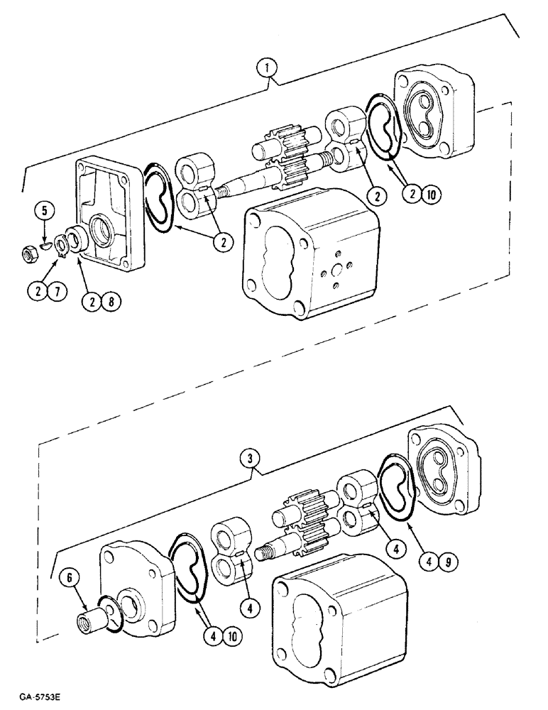 Схема запчастей Case IH 833 - (5-262) - TANDEM PUMP (05) - STEERING