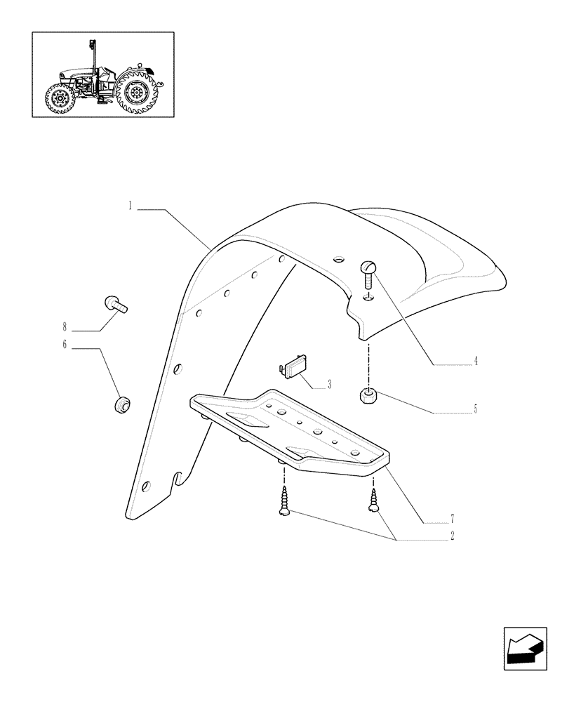 Схема запчастей Case IH JX1085C - (1.92.87[03]) - MUDGUARDS AND FOOTBOARDS (10) - OPERATORS PLATFORM/CAB