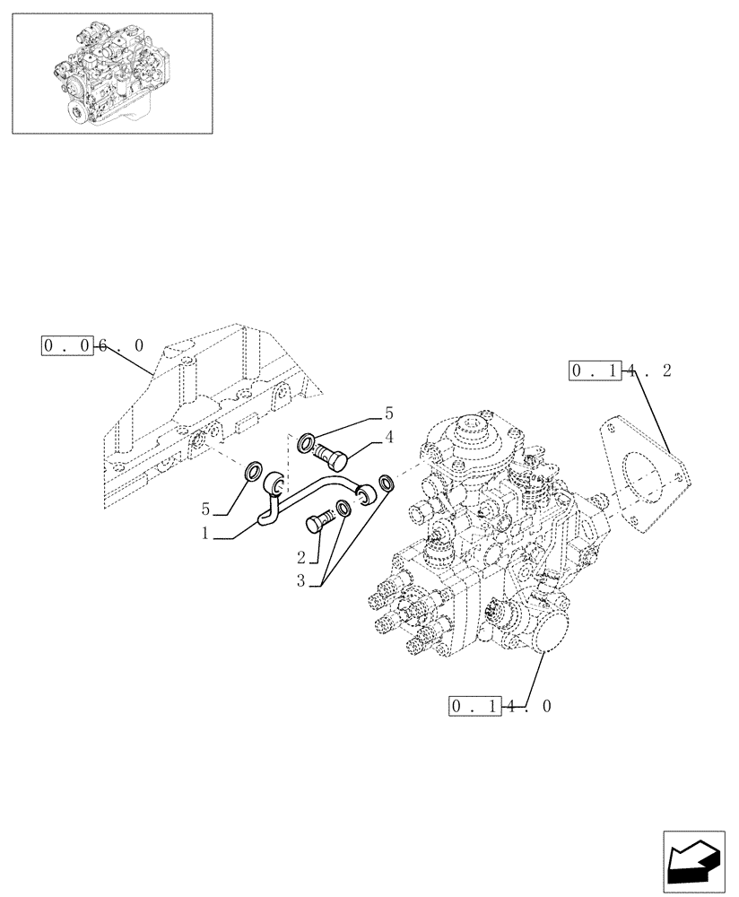 Схема запчастей Case IH PX140 - (0.14.6[01]) - INJECTION EQUIPMENT - PIPING (4893100) (02) - ENGINE