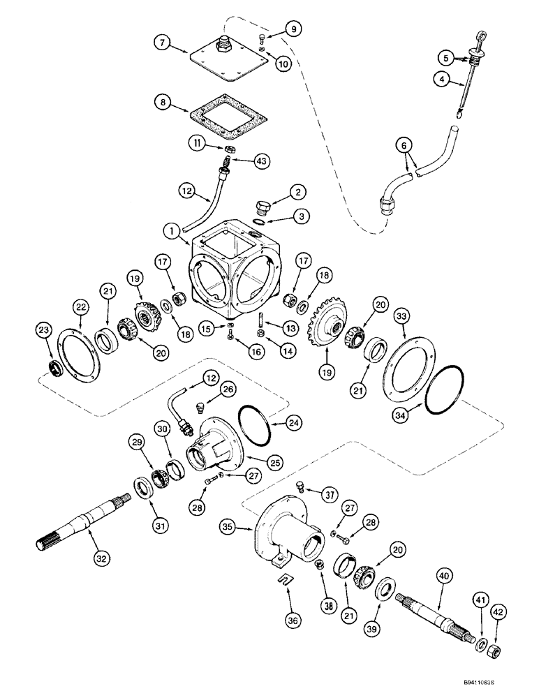 Схема запчастей Case IH 2188 - (9A-16) - FEEDER, FEEDER DRIVE AND FAN GEAR HOUSING (13) - FEEDER