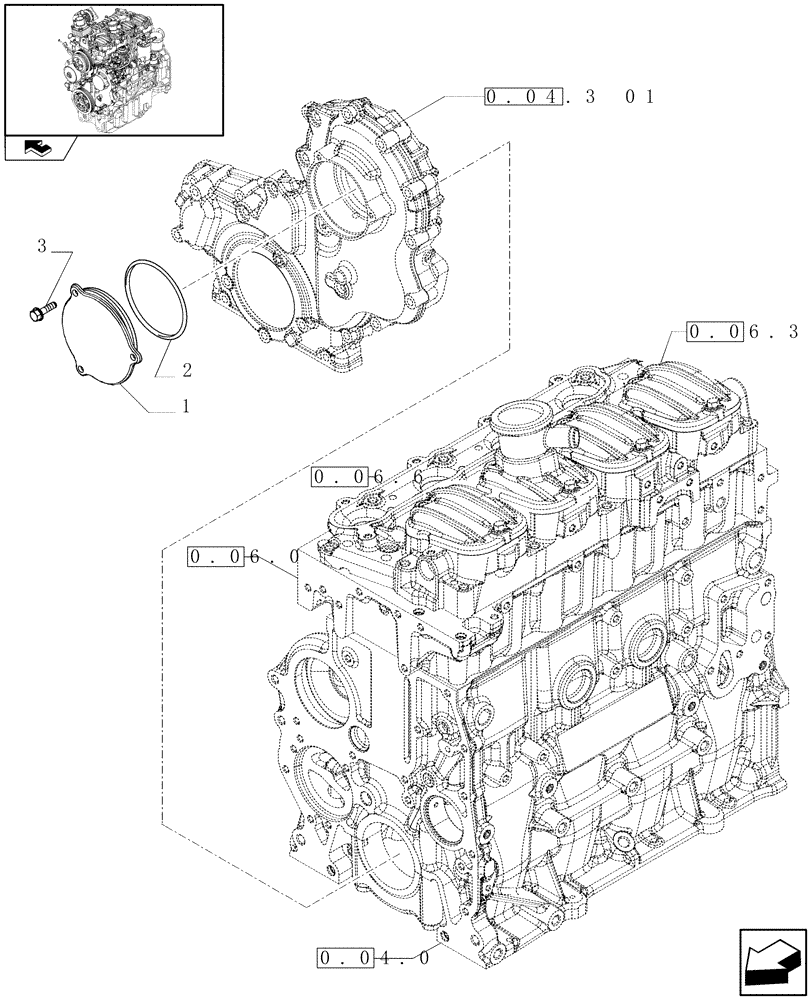 Схема запчастей Case IH FARMALL 85N - (0.04.5) - ENGINE BREATHERS (01) - ENGINE