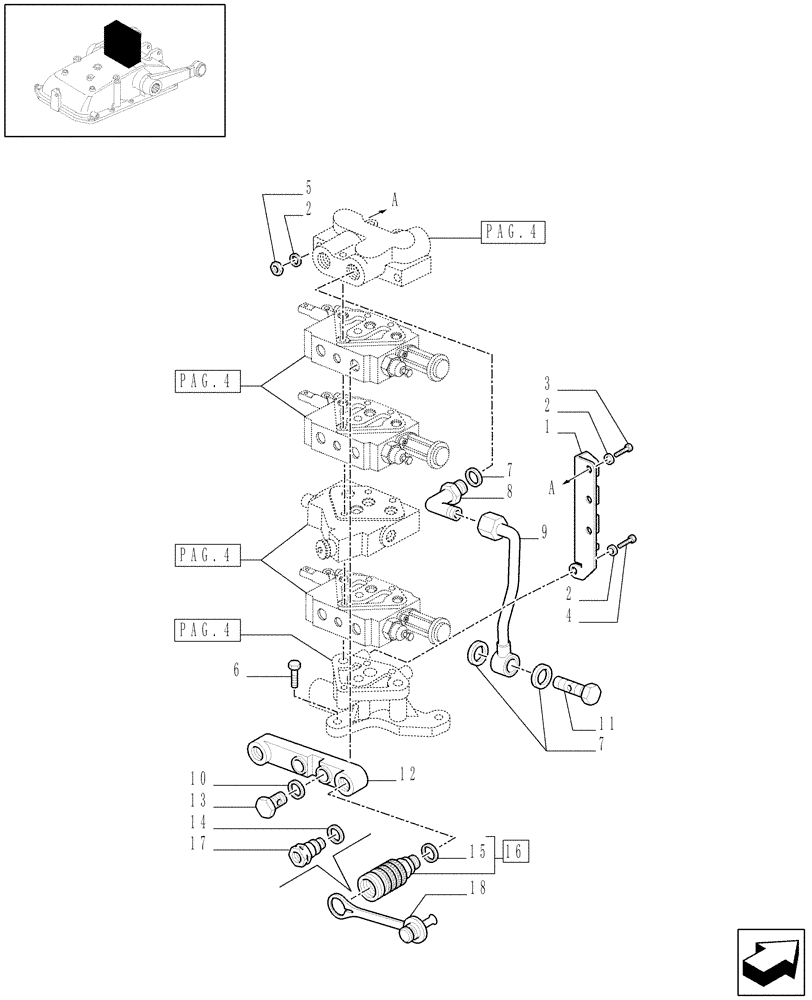 Схема запчастей Case IH JX1070N - (1.82.7/02[06]) - (VAR.390-498/2) THREE REMOTE VALVES & FLOW-RATE REGULATOR - PIPES AND QUICK COUPLING - D5484 (07) - HYDRAULIC SYSTEM