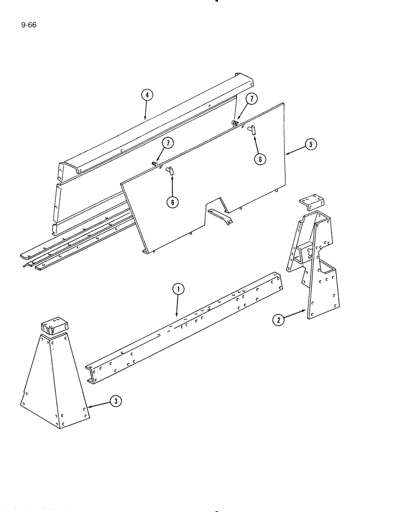 Схема запчастей Case IH 595 - (9-66) - BOX FRONT (09) - CHASSIS/ATTACHMENTS