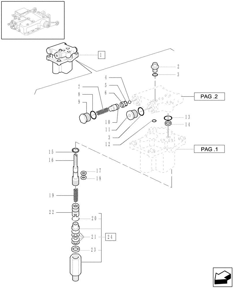 Схема запчастей Case IH JX1080U - (1.82.4[03]) - LIFT CONTROL VALVE - VALVES & PARTS (07) - HYDRAULIC SYSTEM