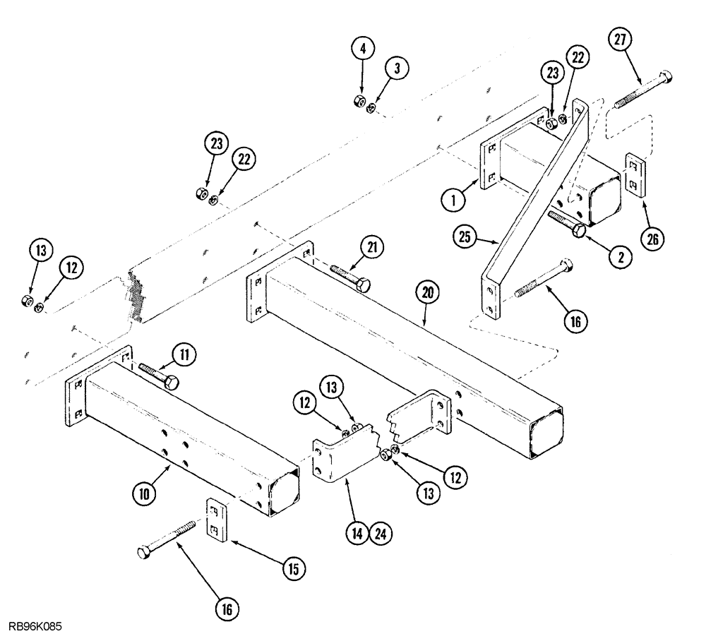 Схема запчастей Case IH 5850 - (09-22) - FRAME EXTENSIONS (09) - CHASSIS