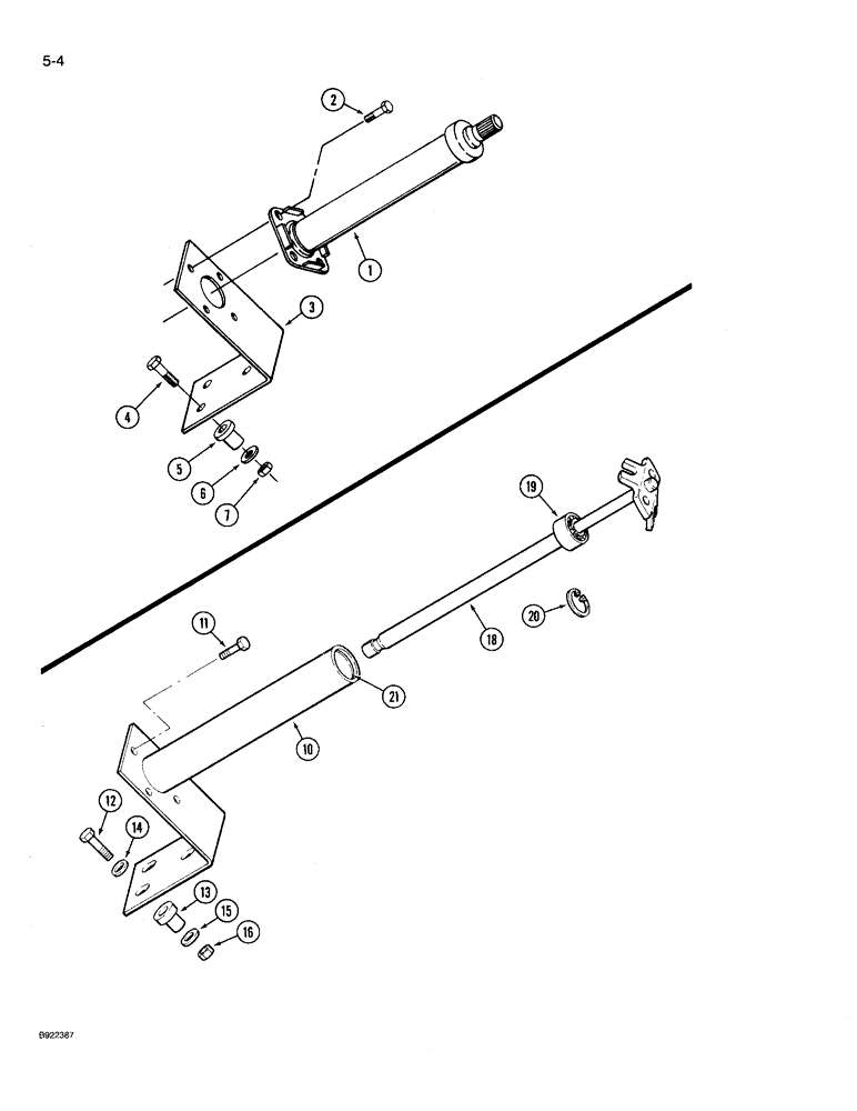 Схема запчастей Case IH 9210 - (5-004) - STEERING COLUMN LOWER SHAFT, PRIOR TO P.I.N. JCB0028400 (05) - STEERING