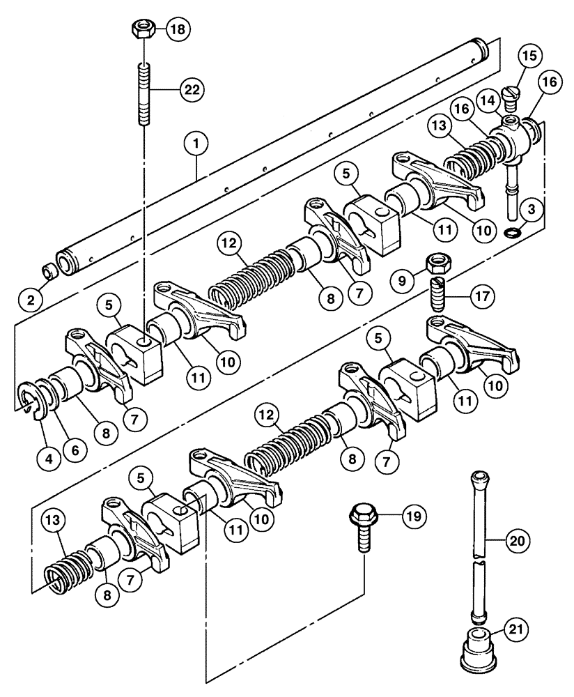 Схема запчастей Case IH MX80C - (02-24) - ROCKSHAFT ASSEMBLY (02) - ENGINE