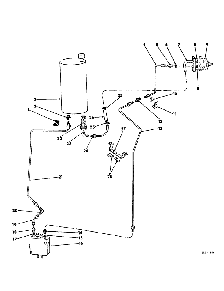 Схема запчастей Case IH 275 - (F-06) - HYDRAULIC SYSTEM, RESERVOIR TO PUMP AND VALVE HYDRAULIC LINES (07) - HYDRAULIC SYSTEM